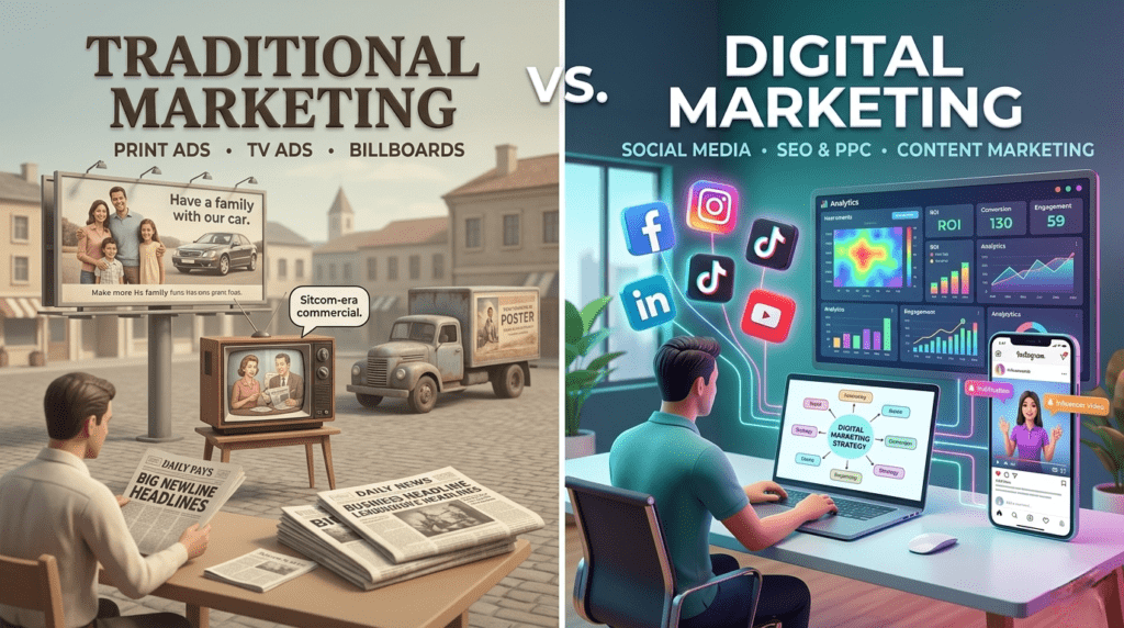 Traditaional Marketing vs Digital Marketing
